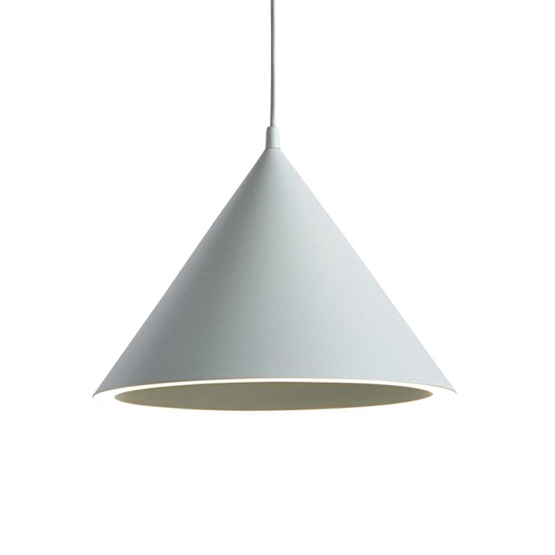 Cone Shape Hanging Light Modern Macaron Style Metal 1 Light Hanging Lamp for Living Room