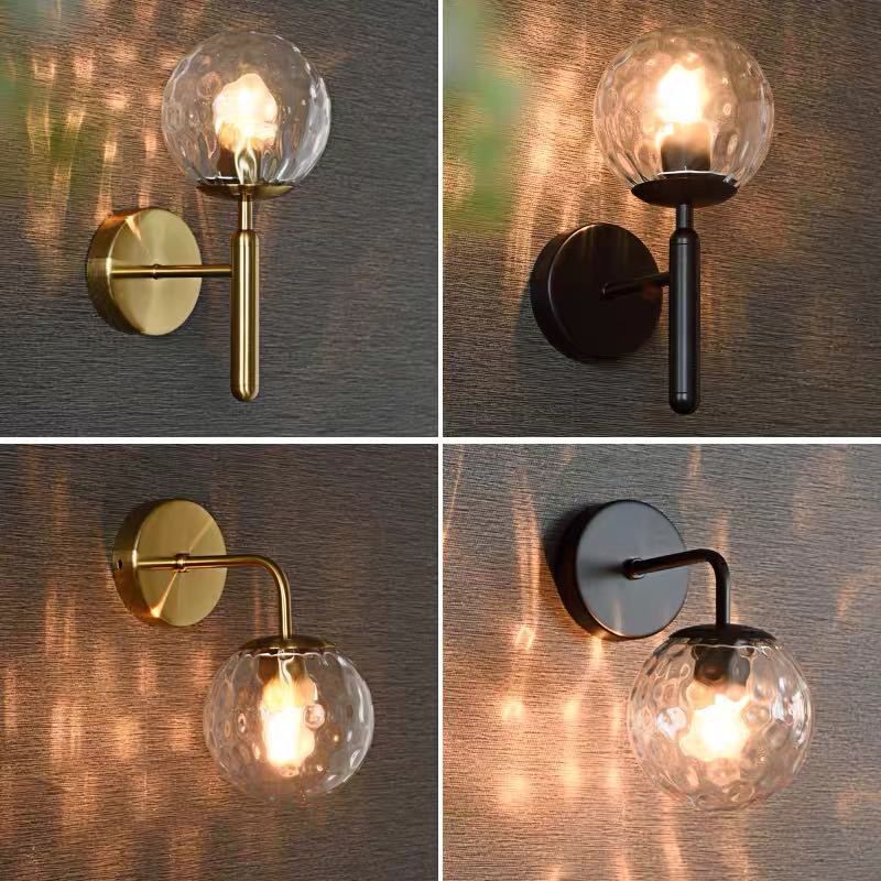 Lámpara de pared de sombra de pelota accesorios de iluminación de pared de lámpara de vidrio moderno