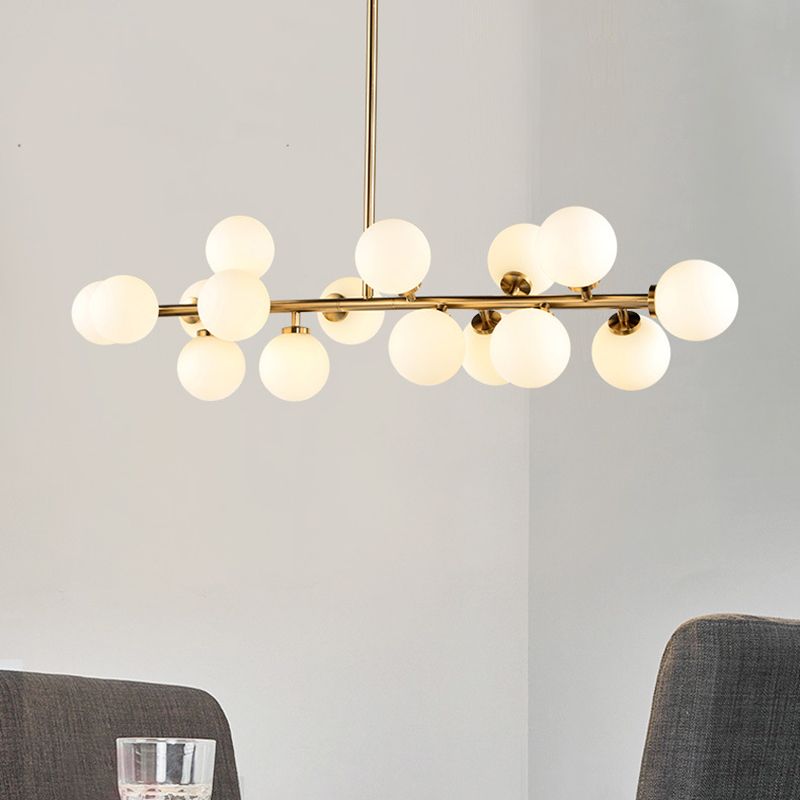 Bubble Island Pendant Light Minimalist Glass Dinning Room Hanging Ceiling Light in Gold