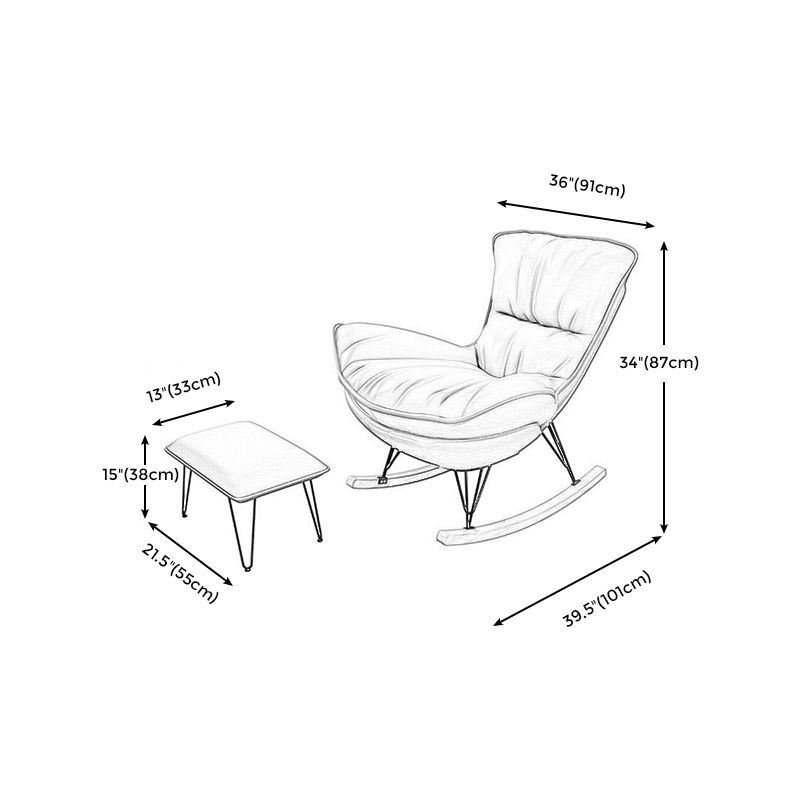 35.82" L x 39.76" W x 34.25" H Armless Lounge Chair with Ottoman for Living Room