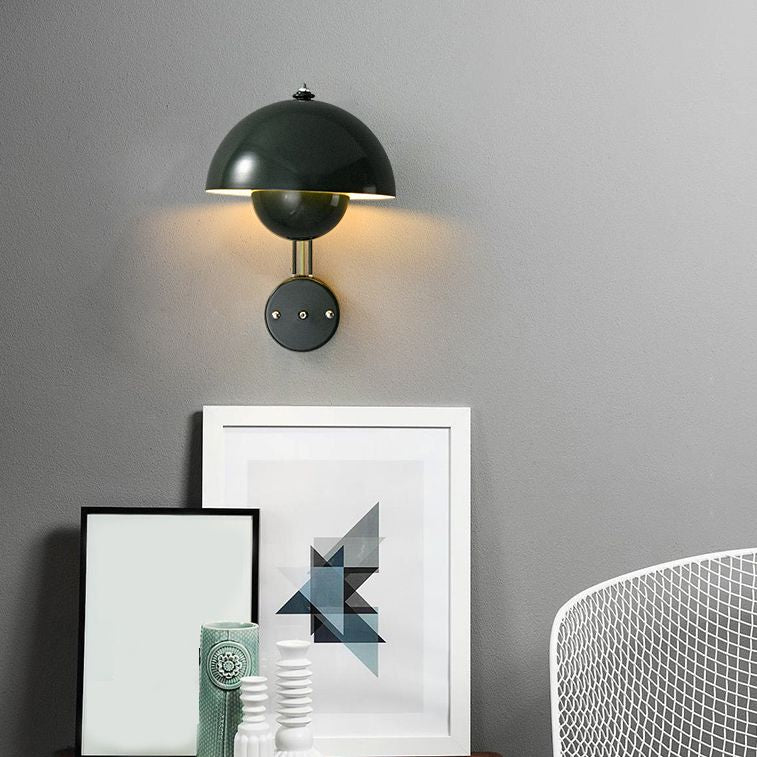 Dome Metal Wall Sconce Simple Macaron Style 1 Light Indoor Wall Mount Light Fixture