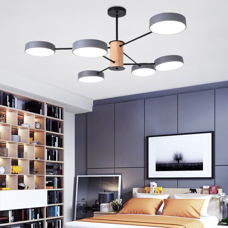 Moderne stijl cilinder kroonluchter verlichtingsarmaturen multi -lights metalen hangende lampen