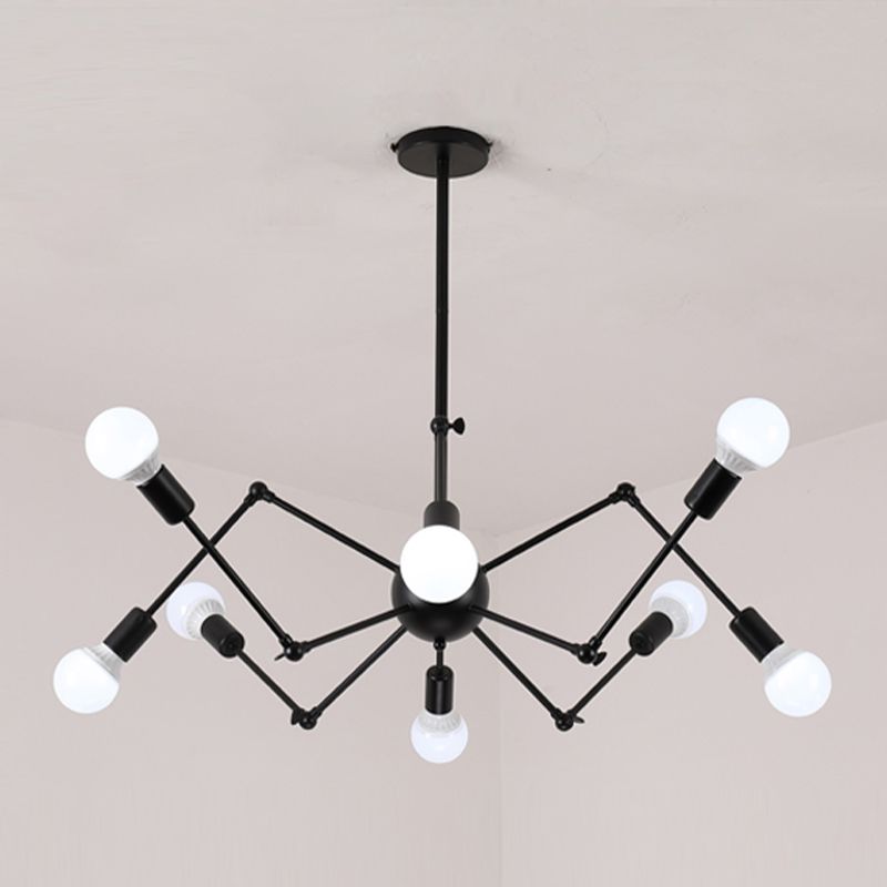 Spider Chandelier Lighting Fixtures Industrial Multi-Head Suspension Light for Living Room