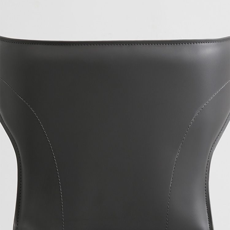 Contemporary Faux Leather and Metal Armless Dining Room Chair