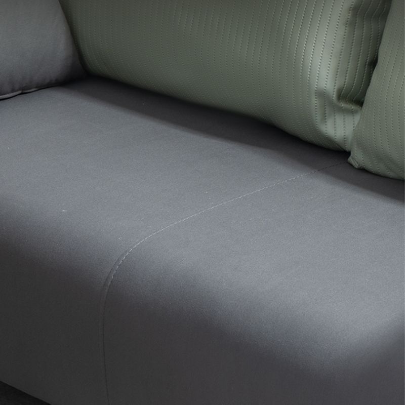 Contemporary Sofa with 2 Pillows Square Arm Living Room Seating