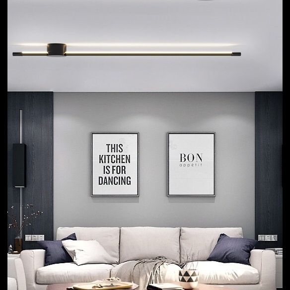 Adjustable Brightness 1 Light Linear Sconce Light Fixture Modern Minimalist Style Aluminum Sconces