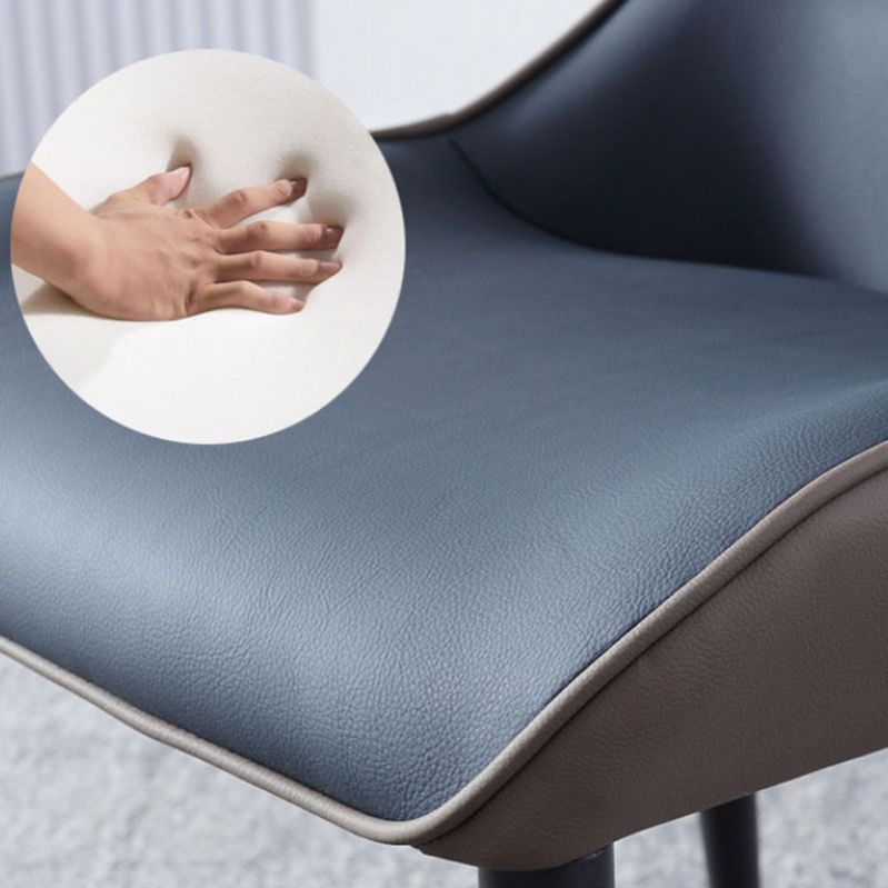 Sillas laterales de comedor de cuero de estilo industrial Sillones con brazos y respaldo (juego de 2)