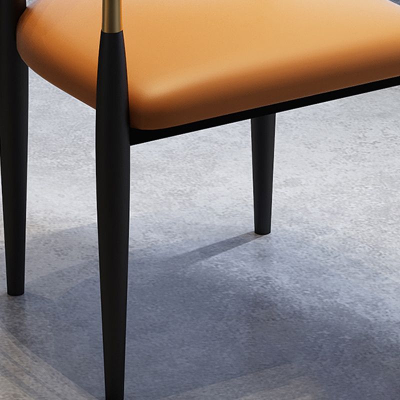 Faux Leather Dining Side Chair Open Back Home Dining Side Chair