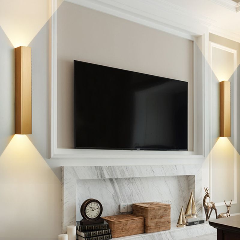 2-Lights Rectangular Lighting Fixtures Aluminum Modern Style Sconces Wall Lamps