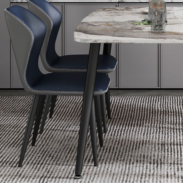 Rectangular Sintered Stone Dining Table Modern White Gray Green Furniture with 4 Legs