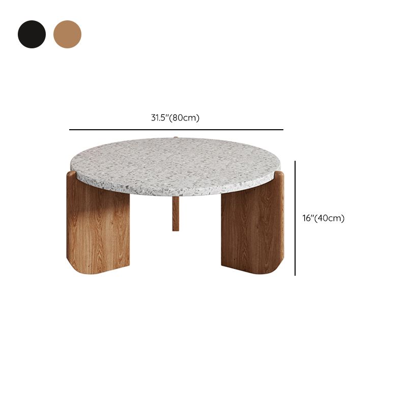 Contemporary Round Terrazzo Coffee Table 15.7" H 1 Single Cocktail Table