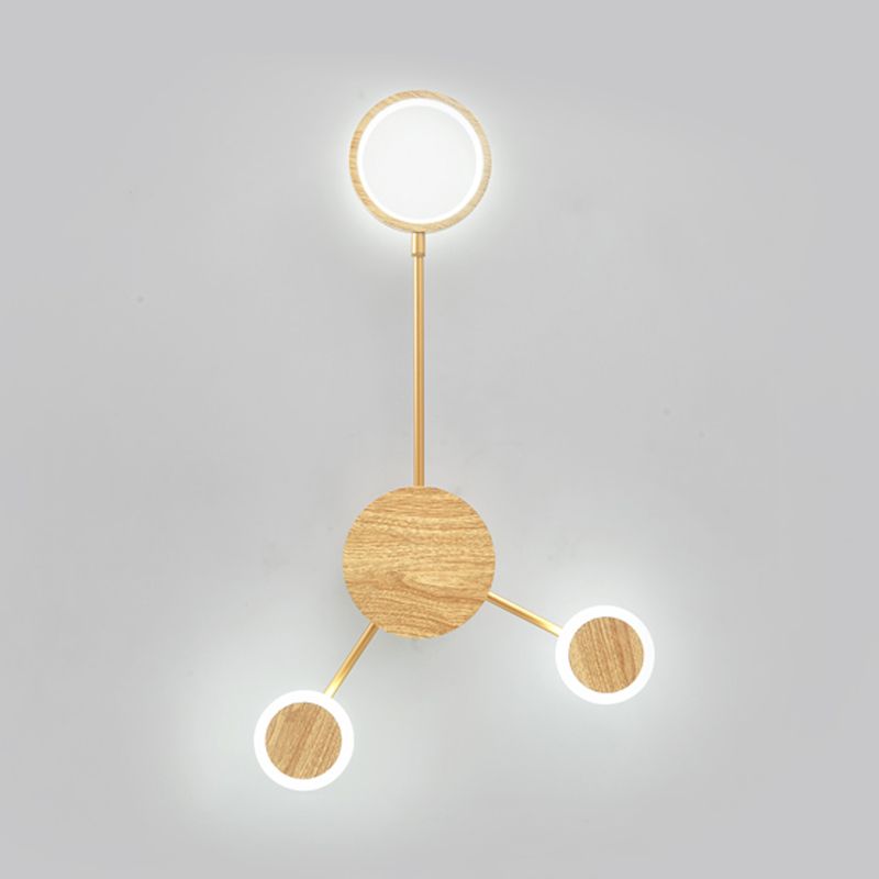 Wooden Wall Mount Light Modern LED Wall Light with Acrylic Shade for Bedroom