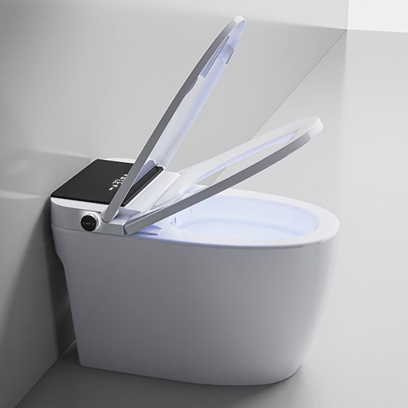 Gloss White Toilet Modern Siphon Jet Toilet Bowl with Heated Seat