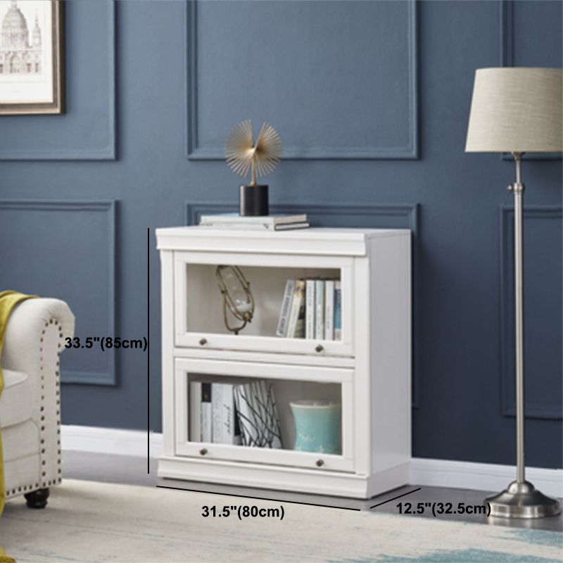 Modern Style Bookcase Solid Wood Rectangular Shelf with Doors