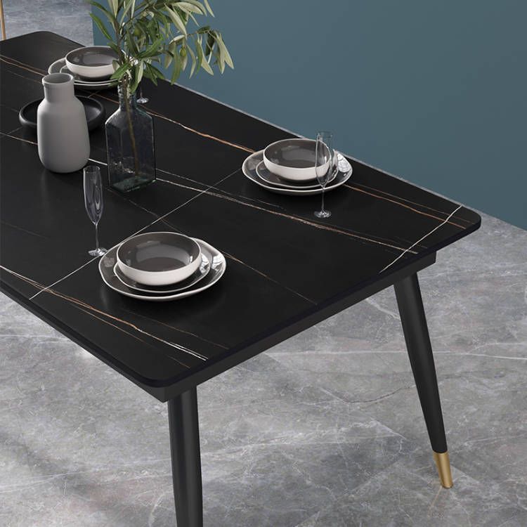 Glam Rectangle 1/3/4/5/7 Pieces Dinette Set Metal Legs Indoor Dining Table Set