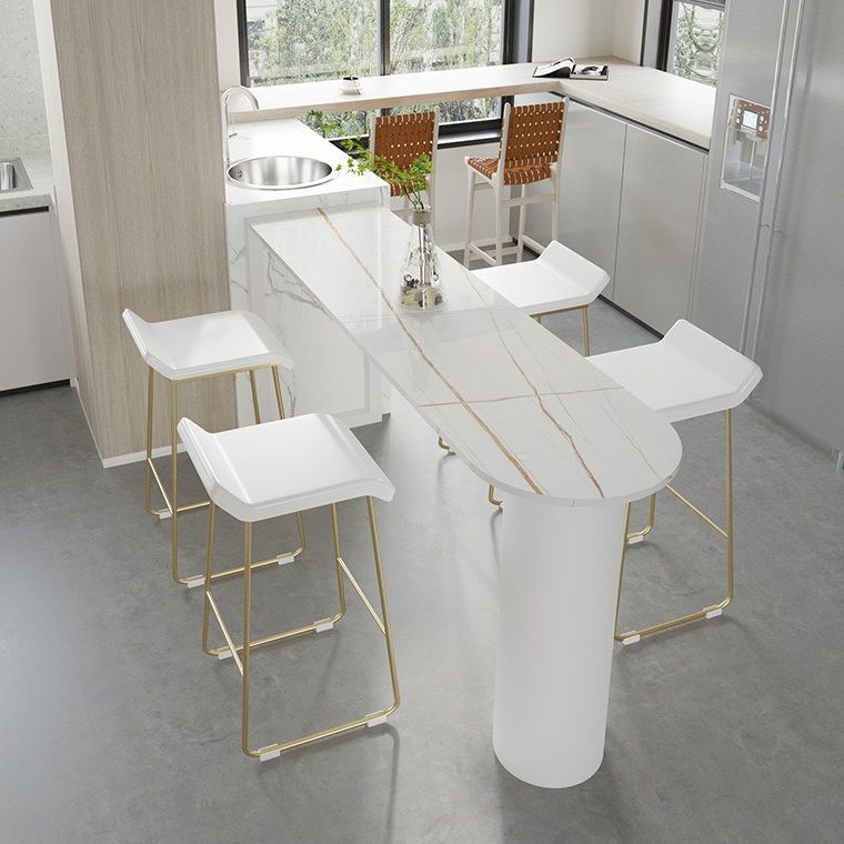 Contemporary 1/2/5 Pieces Sintered Stone Pub Table Set Fixed Table Counter Table