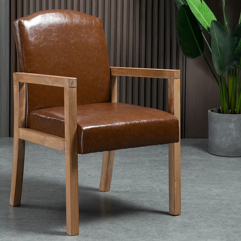 Silla Parsons de madera maciza con acabado mate y 4 patas, sillón de comedor contemporáneo