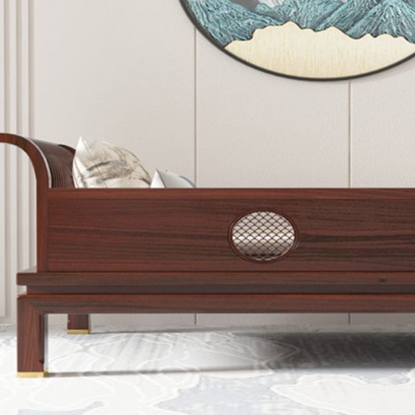 Living Room White Chaise Square Arms Modern Chaise Lounge with Wooden Base