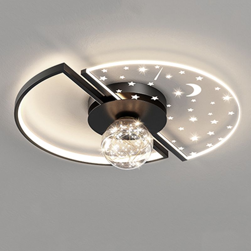 Geometry Shape LED Sky Star Ceiling Lamp Modern Iron 3 Lights Flush Mount for Bedroom