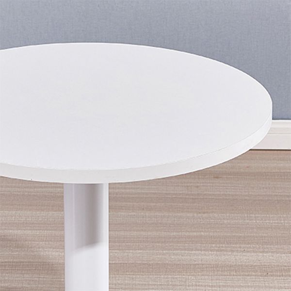 Modern Wooden Top Dining Table for 2 Person with Metal Pedestal Base