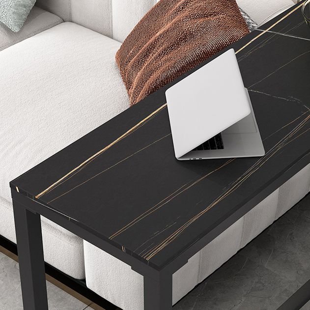 White and Black Modern Style Bar Table in Metal and Wood Milk Tea Shop Bar Table