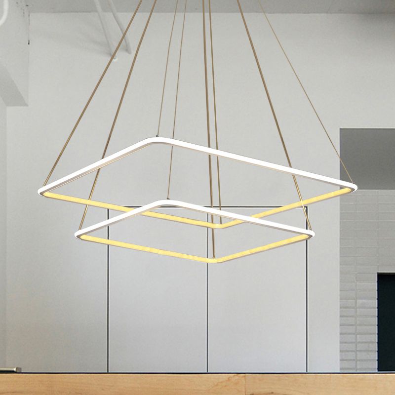 Multi-Layer-Acryl Deckenkraut Contemporary 2/3/4-Light White Hanging Anhänger in warm/weiß/natürliches Licht