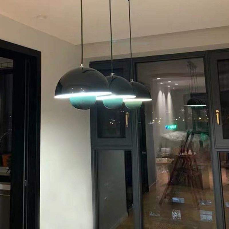 Lámpara colgante de domo de estilo moderno metal 1 luz Luz colgante para sala de estar de dormitorio