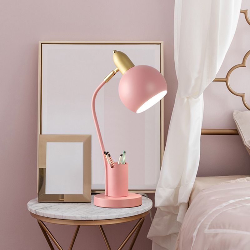 Contemporary Style Dome Table Lamp Metal 1-Light Nightstand Lamp