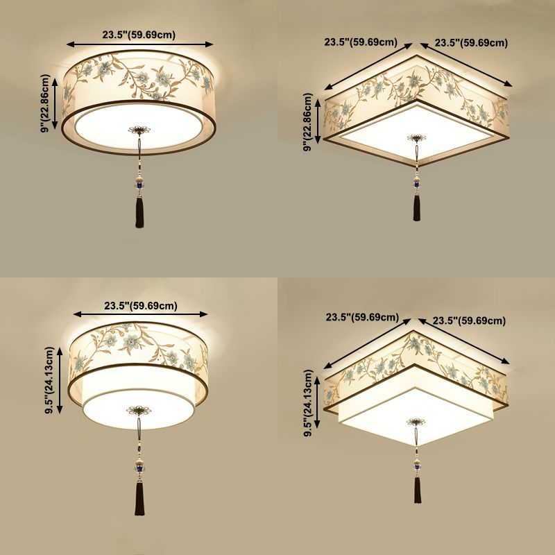 Lumo moderno a soffitto a sfioramento lampada a soffitto minimalista con tonalità in tessuto