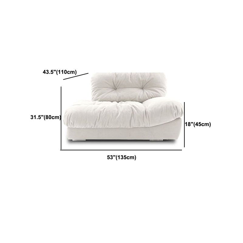 Modern Sewn Pillow Back Settee in Beige/Orange Stain Resistant Sofa