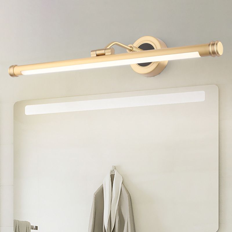 Traditional Pole Shaped Vanity Light Metal LED Sconce Light Fixture with Adjustable Arm