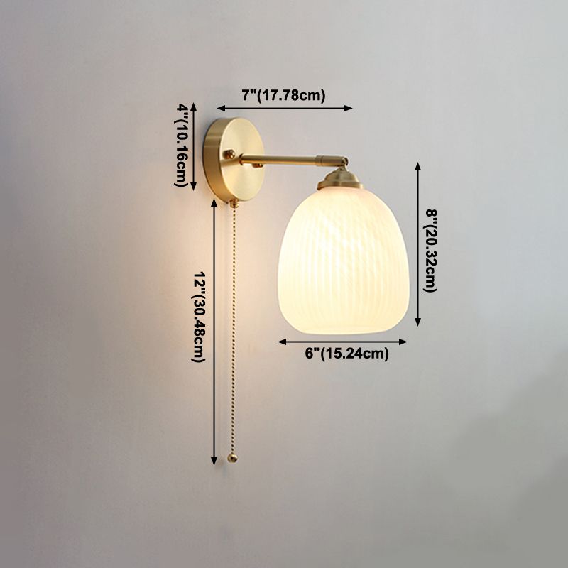 Glass 1-Light Geometric Wall Lighting Modern Style Wall Mounted Light Fixture in White