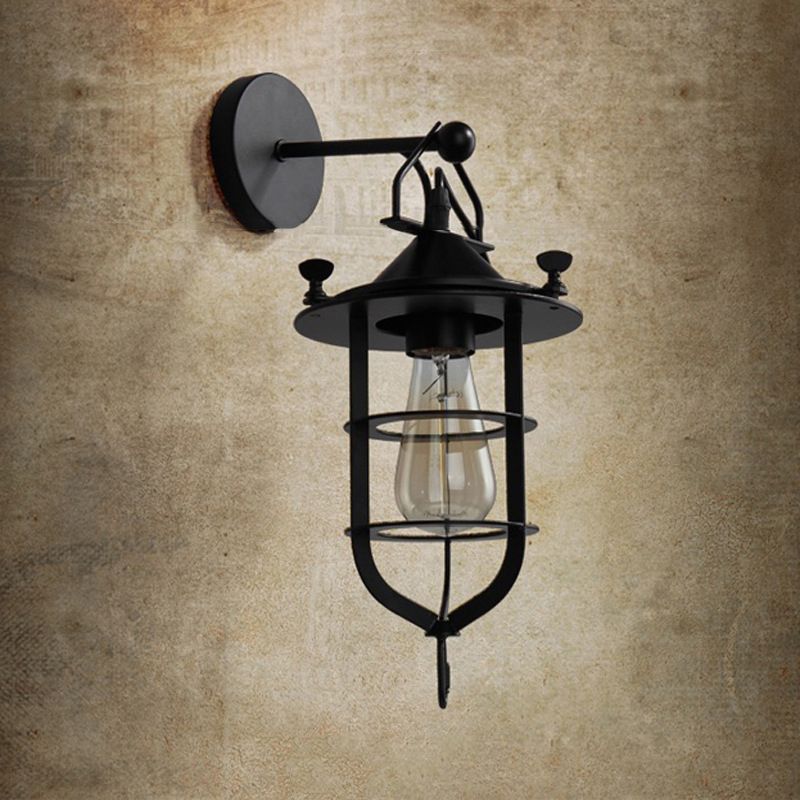 Industrial Wall Light Fixture Metal 1 Light Wall Mounted Lighting for Living Room