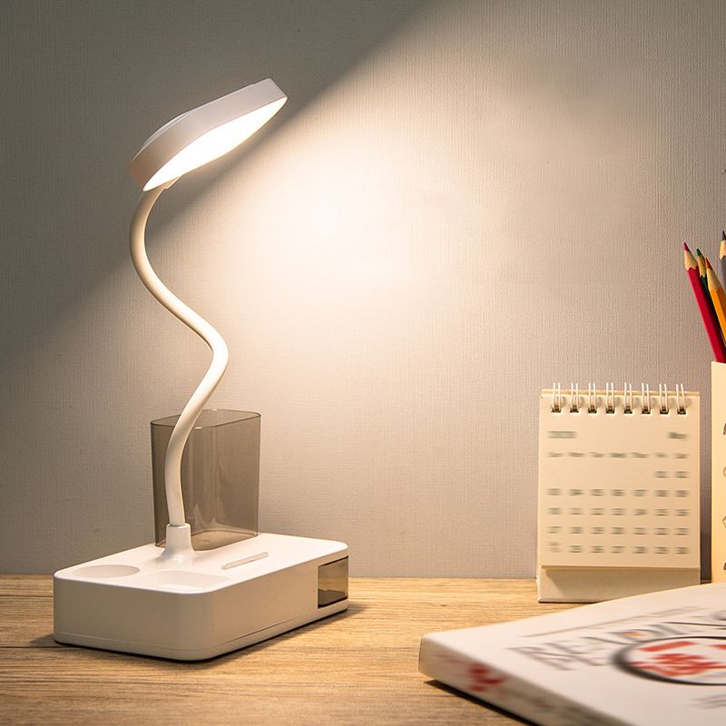 Macaron Rettangolare Reading Lamp Plasticy 1 Head Kids Room Table Light with Port