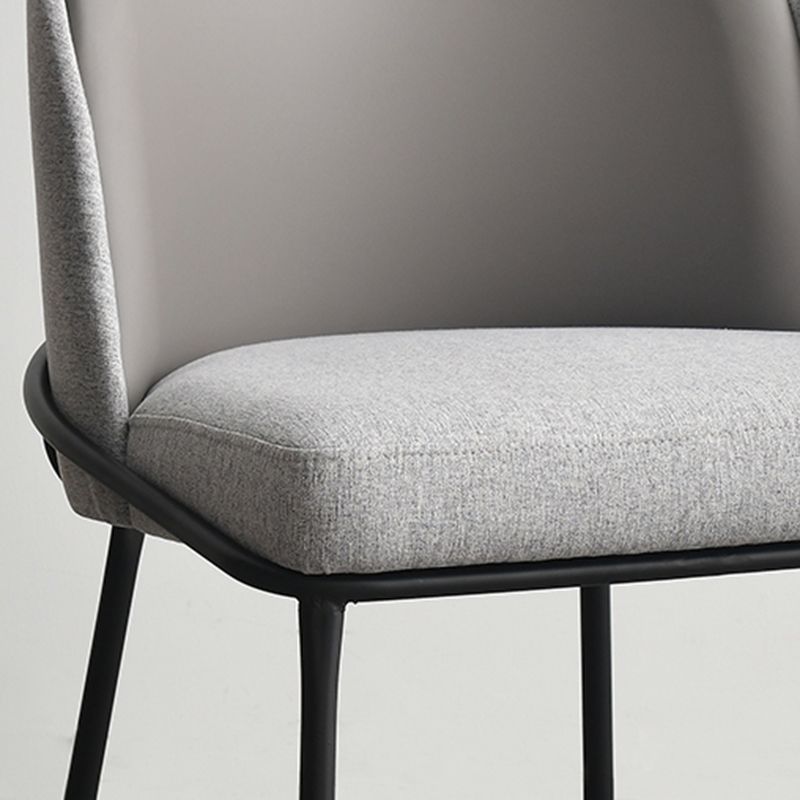 Sillas de comedor sin brazos de tela Glam, silla de comedor de metal para uso doméstico
