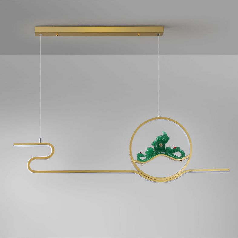 Contemporary Style Linear Shape Island Lights Metal 2 Light Pendant Lighting Fixtures