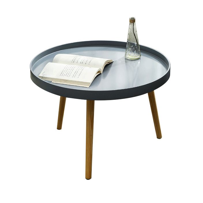 23.62 inch Wide Scandinavian Sofa Side Accent Table Wooden 3 Legs Round Side End Table