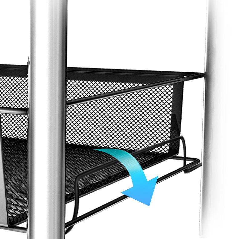 Modern Steel Etagere Bookshelf 3/4/5-Shelf Vertical Open Bookcase with Caster Wheels