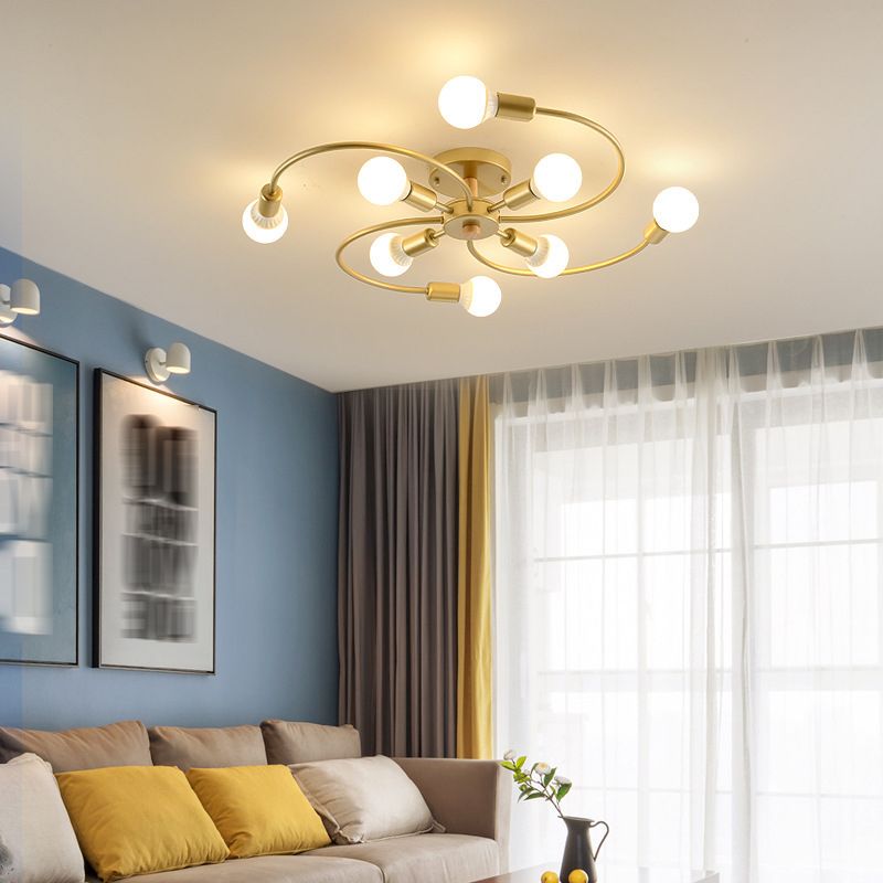 Industrial Ceiling Lamp Simple Metal Flush Mount Light Fixture for Bedroom