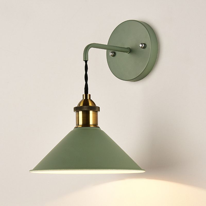 Macaron Cone Wall Sconce Lights Metallic Wall Sconce Lighting for Living Room