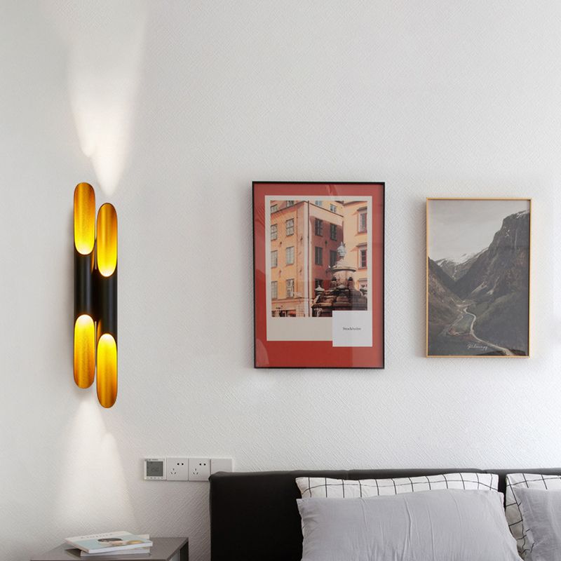 2-Lights Slant Cut Pipe Shaped Wall Lamp Post-modern Style Metal Sconce Light for Coffee Shop Restaurants