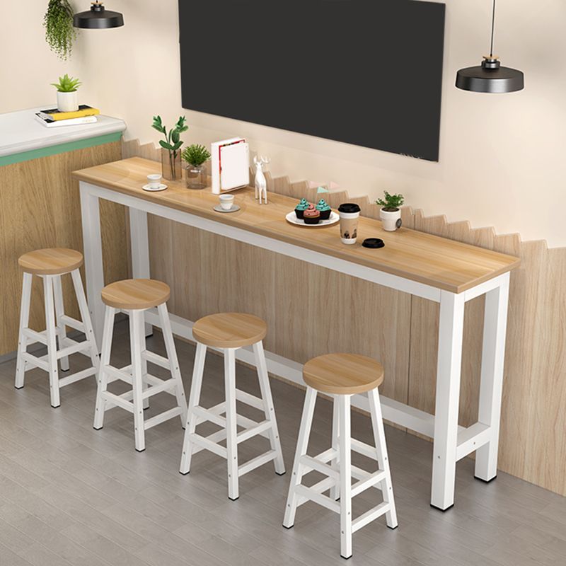 Manufactured Wood Modern Rectangle Pub Table with Trestle for Home