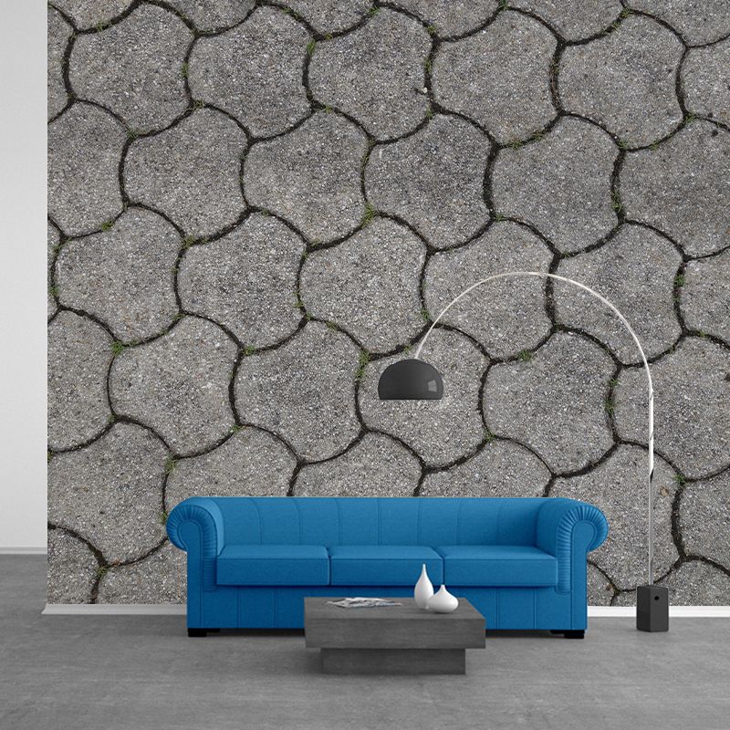 Geometric Bricks Mural Wallpaper Stain Resistant Wall Decor for Bedroom, Customized Size