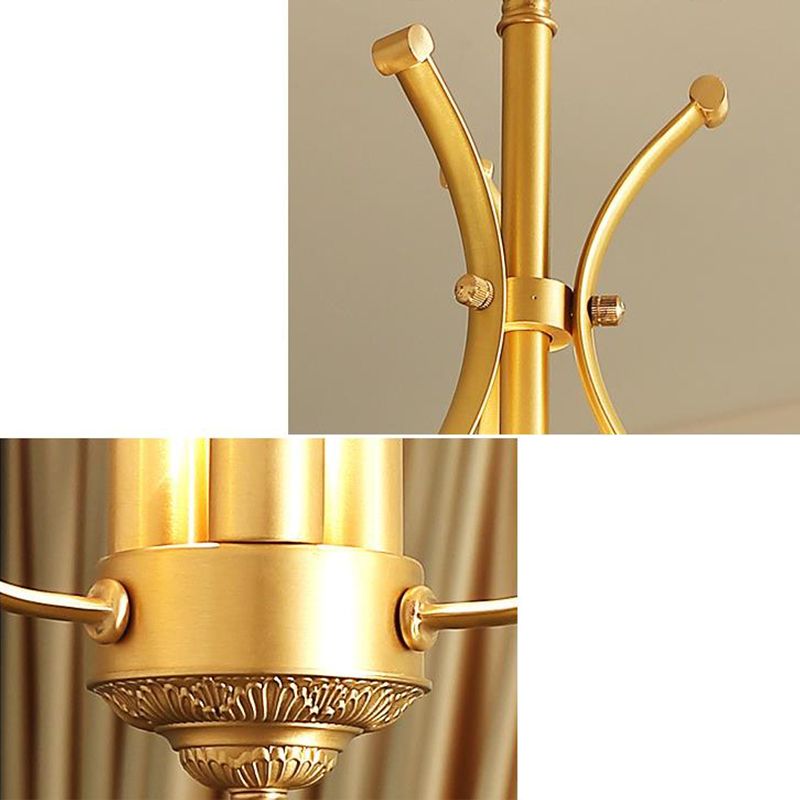 Candle Metal Chandelier Lighting Classic 4 Lights Dining Room Pendant Lighting in Gold