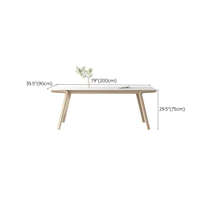 Solid Wood 4 Legs Dining Table Rectangle Dining Table for Dining Room