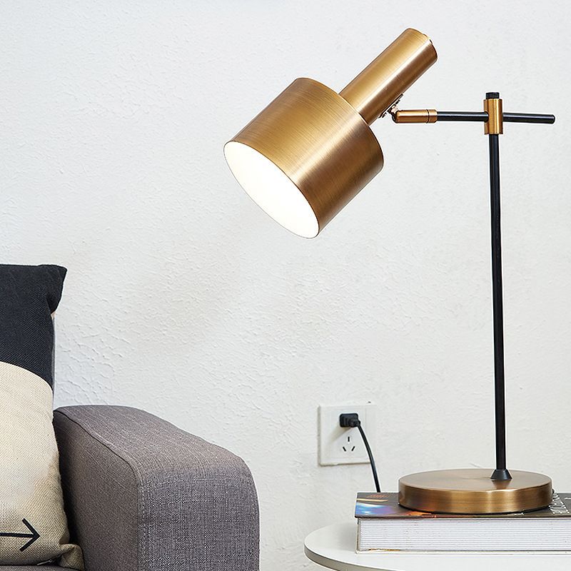One Light Metal Desk Lamp Postmodern Gold Task Lighting for Bedroom Living Room