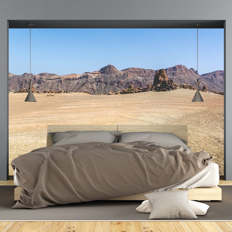 Desert Mural Wallpaper Horizontal Photography Style for Sitting Room Decor
