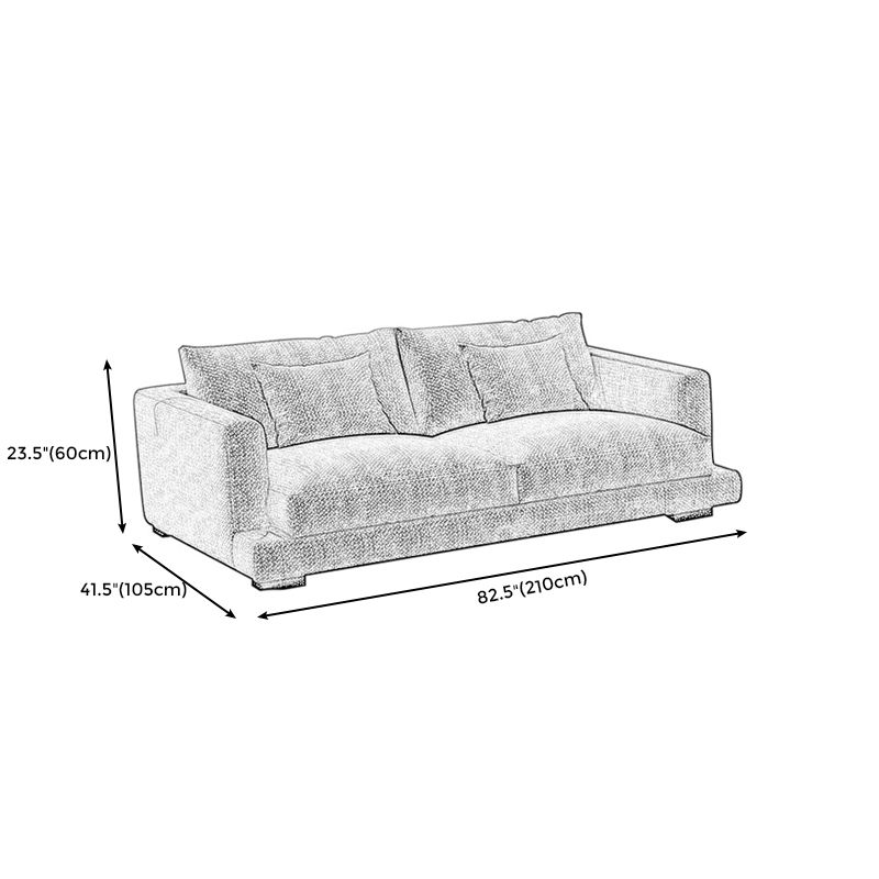 23.6"High Square Arm  Sectional Contemporary Sofa and Chaise for Living Room