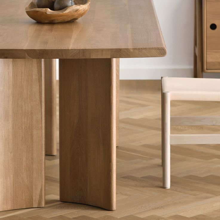 Modern Ash Wood Table for Restaurant Rectangle Kitchen Table with 4 Legs
