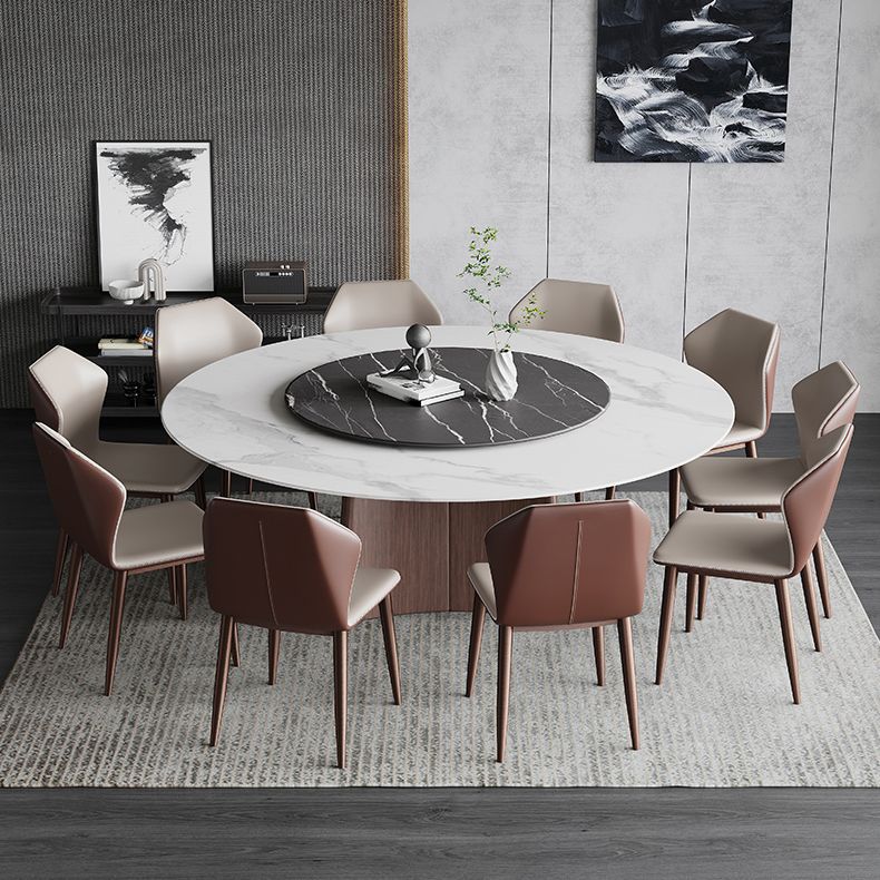 Stone Dining Table Traditional Luxury Round Dining Site Table with Pedestal Base